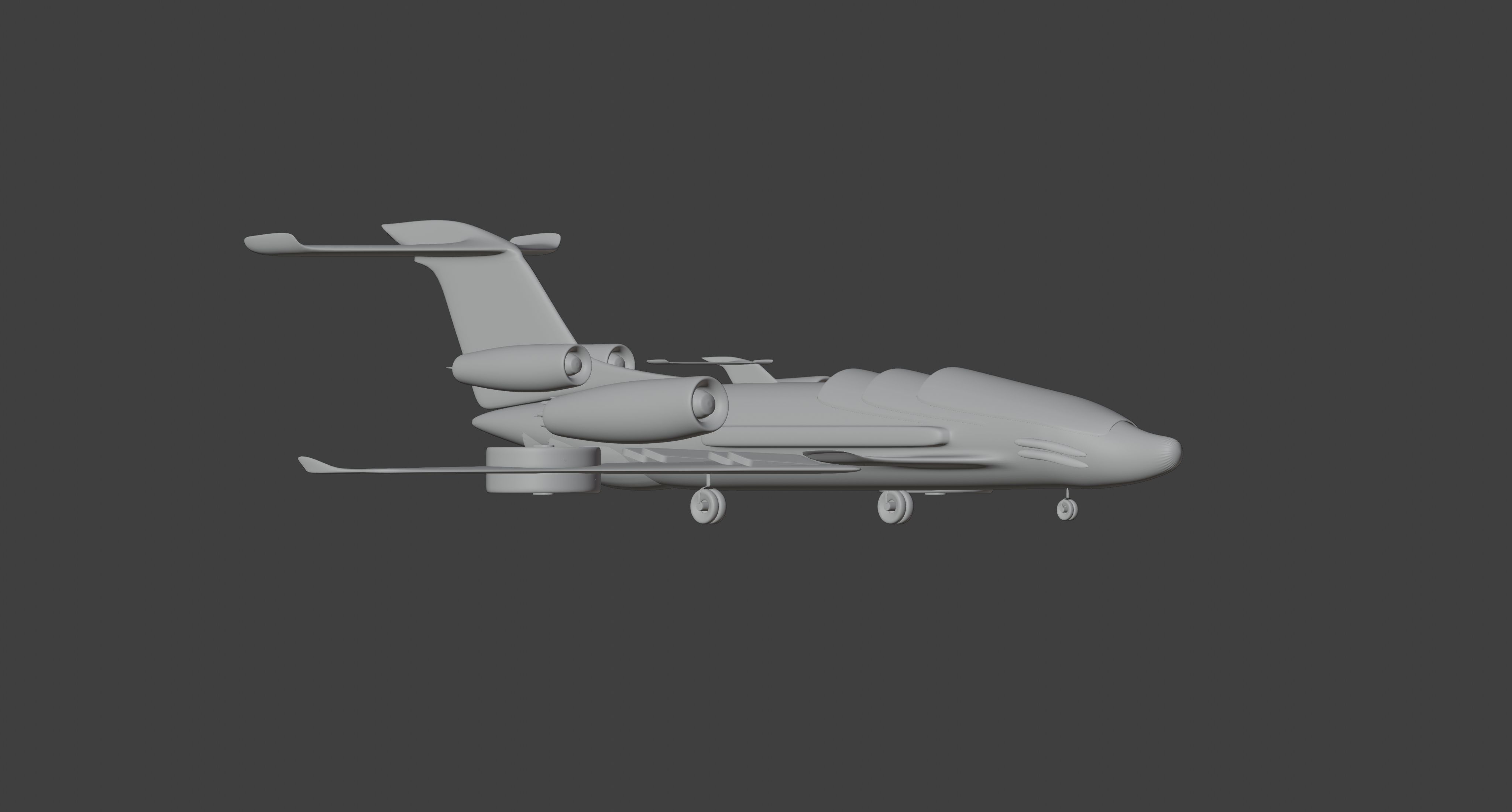 Airplane Black Generic Future 3D model_14