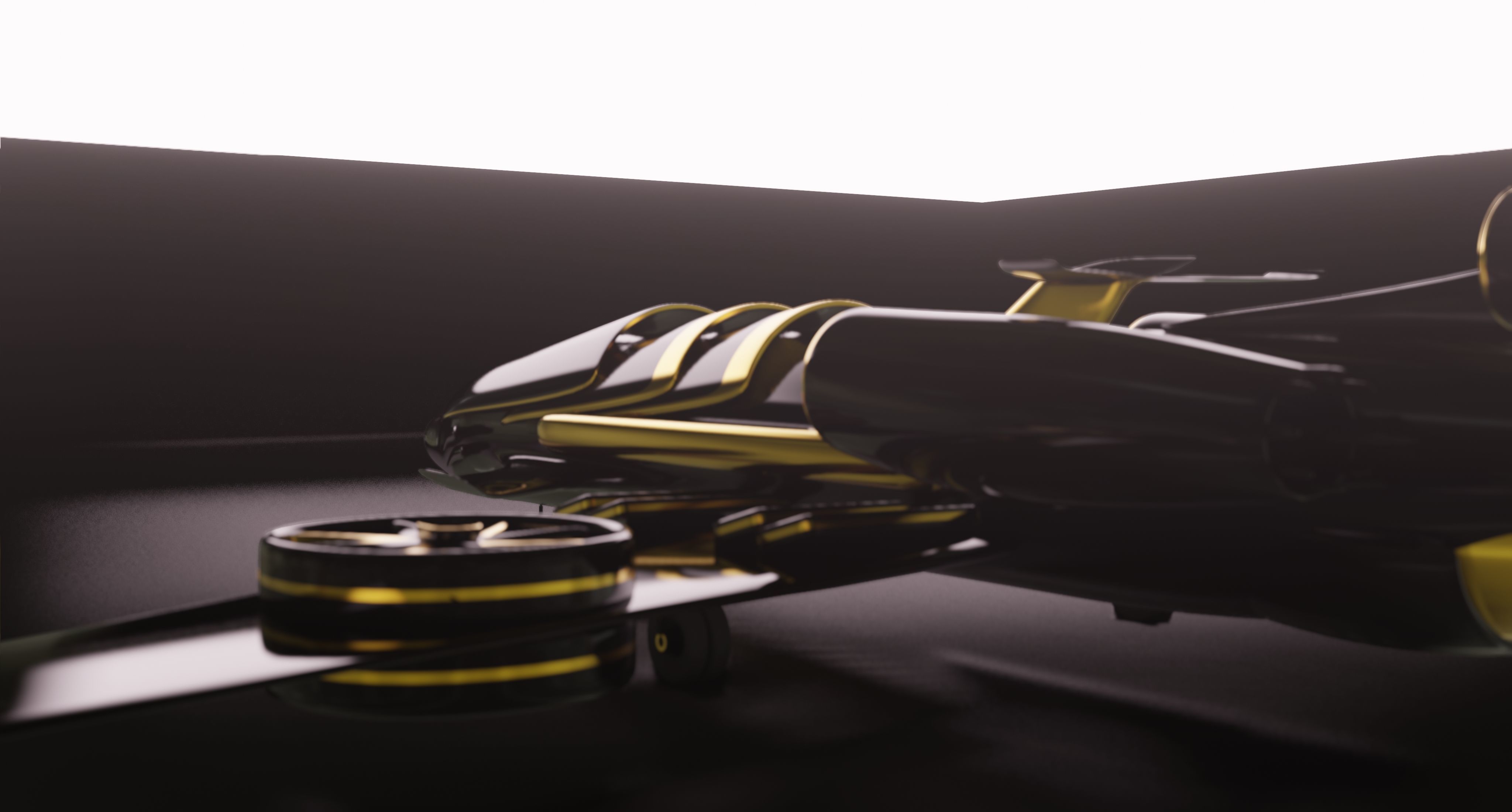 Airplane Black Generic Future 3D model_5