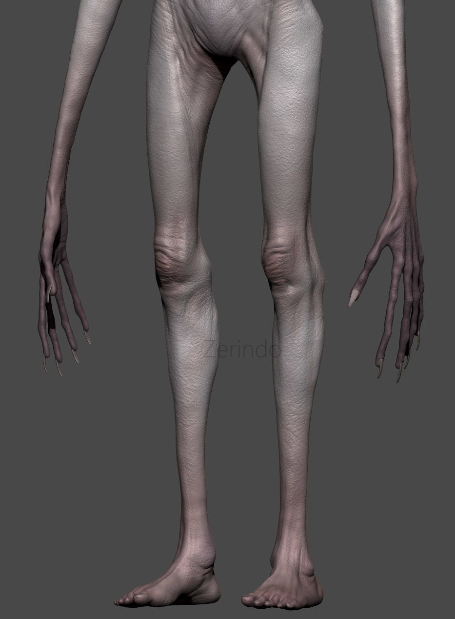 SCP-096 creature with long arms and legs Low-poly 3D model_5
