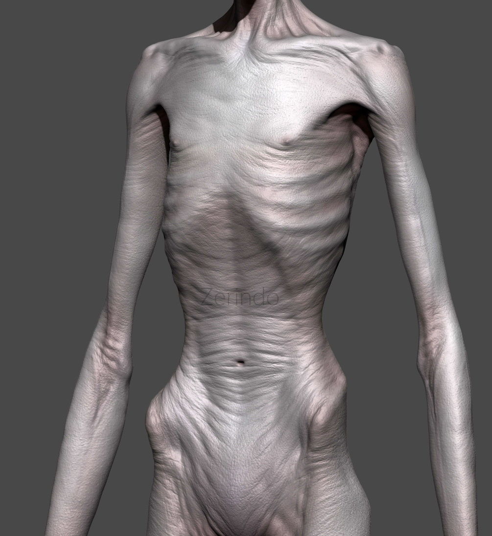SCP-096 creature with long arms and legs Low-poly 3D model_4