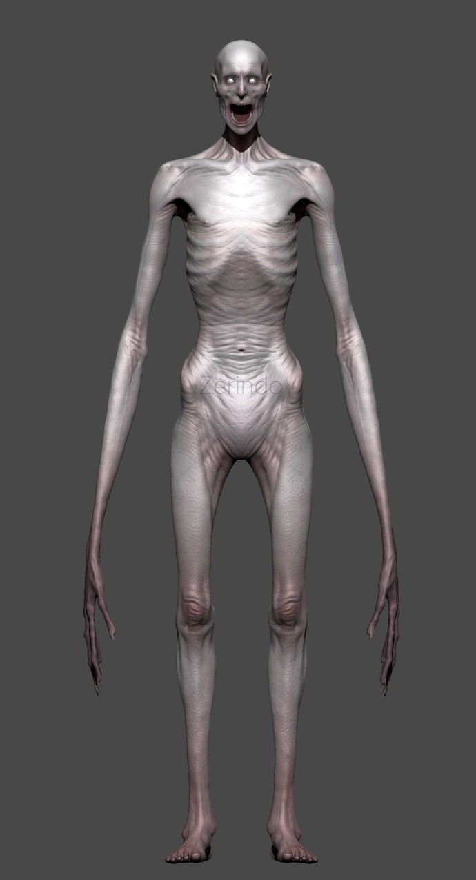 SCP-096 creature with long arms and legs Low-poly 3D model_1