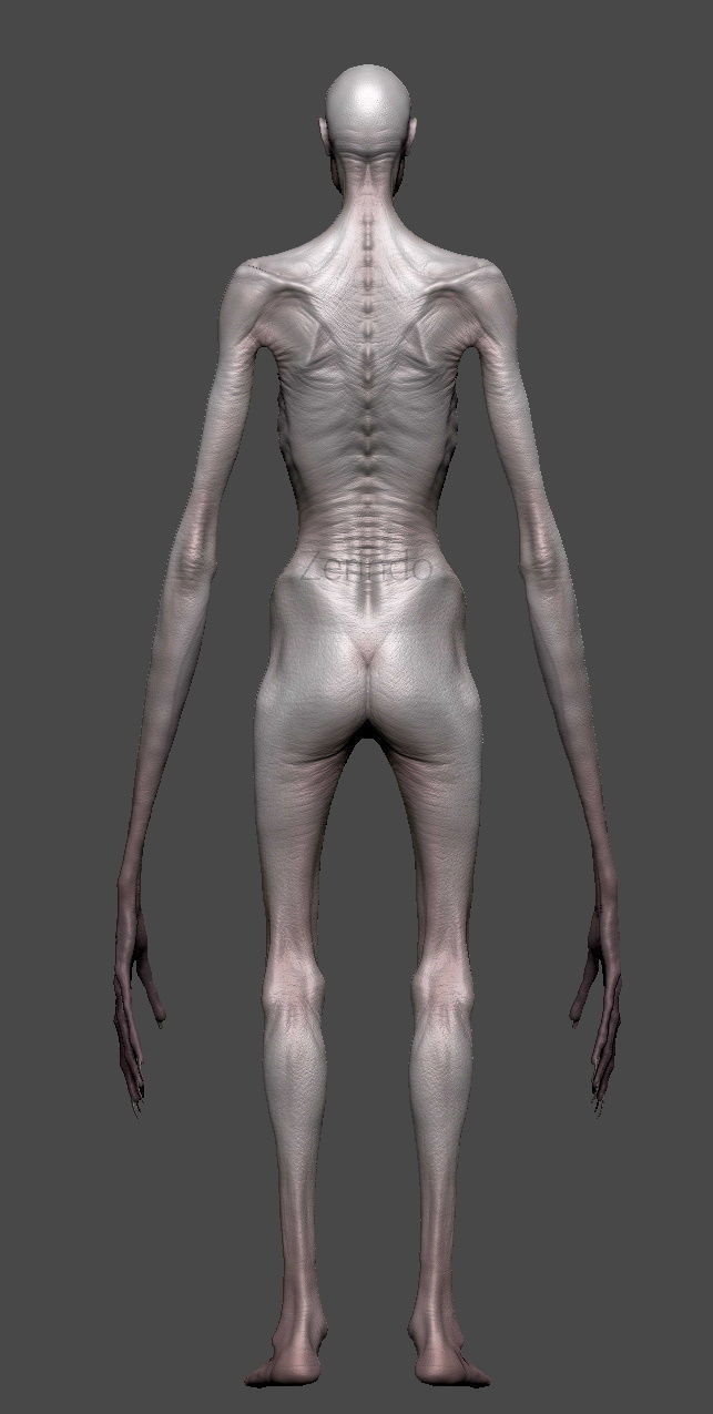 SCP-096 creature with long arms and legs Low-poly 3D model_2