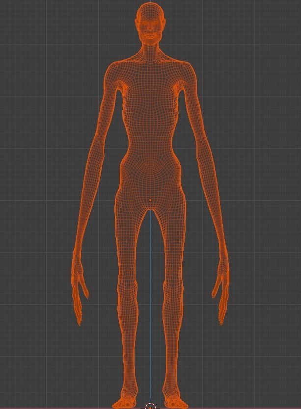 SCP-096 creature with long arms and legs Low-poly 3D model_6