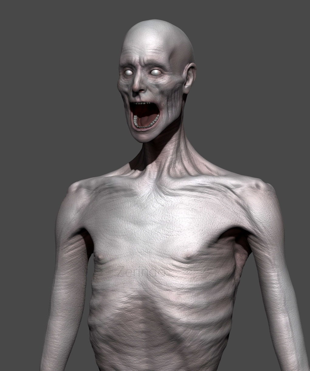 SCP-096 creature with long arms and legs Low-poly 3D model_3