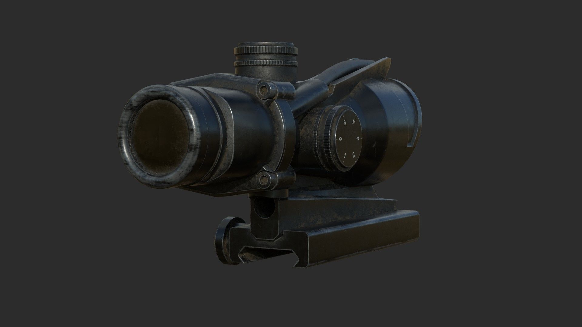 Weapon - Scope - 07 - Scope4X Low-poly 3D model_5