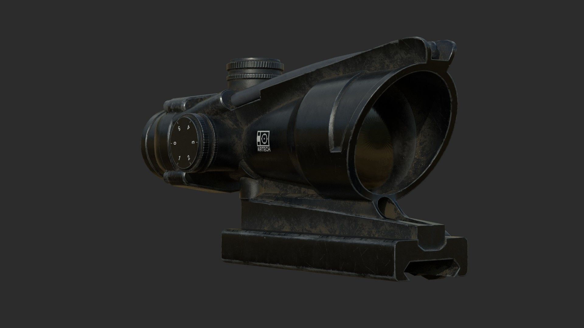 Weapon - Scope - 07 - Scope4X Low-poly 3D model_7