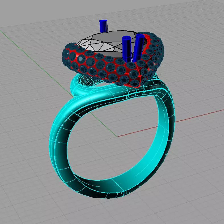 Luxury heart engagement ring 3D print model 3D print model_0