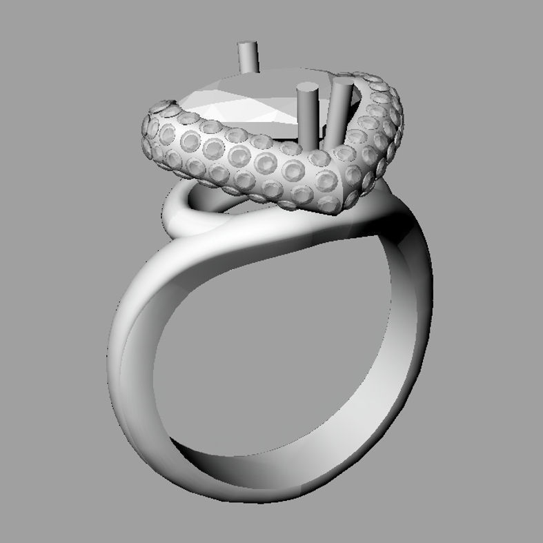 Luxury heart engagement ring 3D print model 3D print model_1
