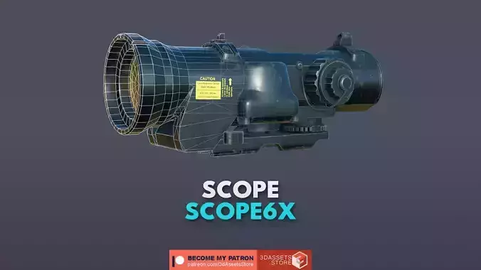 Weapon - Scope - 08 - Scope6X Low-poly 3D model
