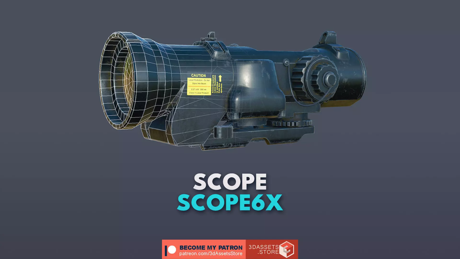 Weapon - Scope - 08 - Scope6X Low-poly 3D model_0
