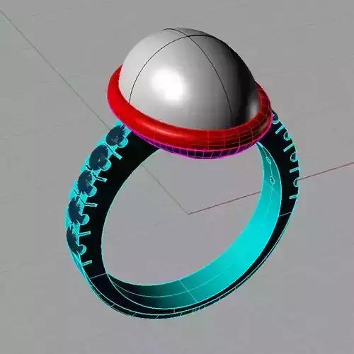 Ring Cabochon oval STL 3D print model 3D print model