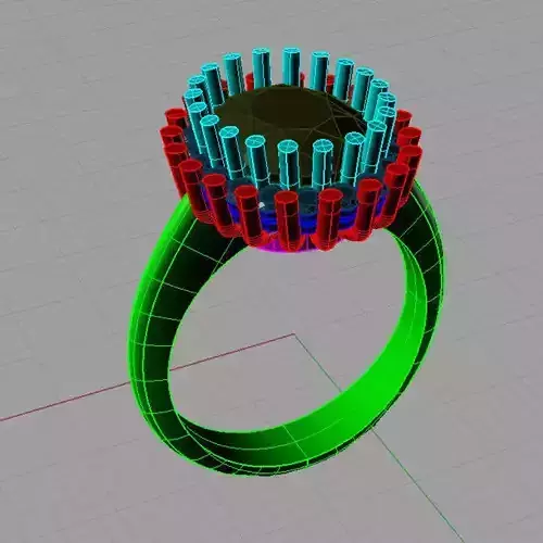 Ring Engagment  PRINCESS Ring 3D print model 3D print model