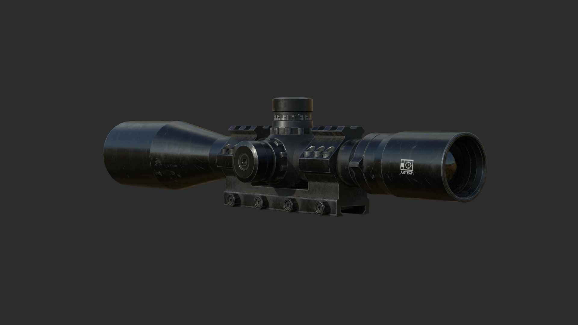 Weapon - Scope - 09 - LongRangeScope Low-poly 3D model_6
