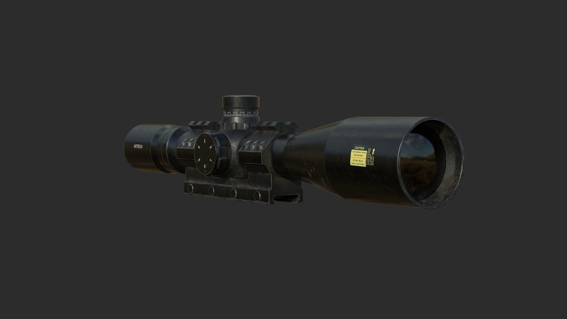 Weapon - Scope - 09 - LongRangeScope Low-poly 3D model_2
