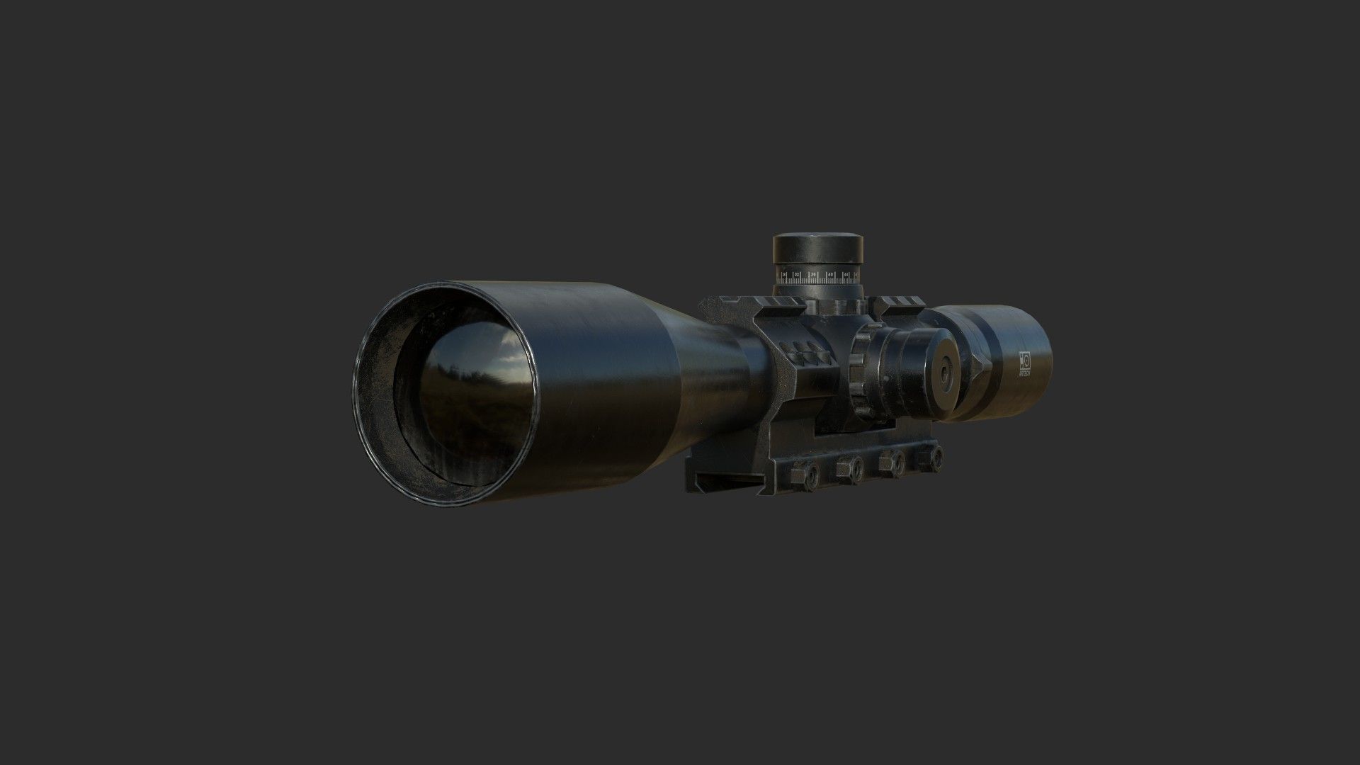 Weapon - Scope - 09 - LongRangeScope Low-poly 3D model_4
