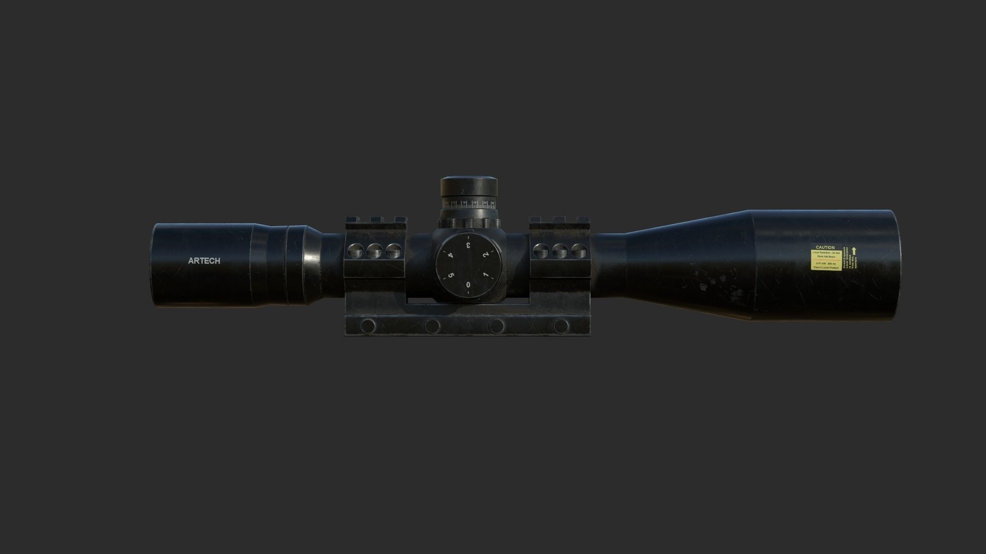 Weapon - Scope - 09 - LongRangeScope Low-poly 3D model_1