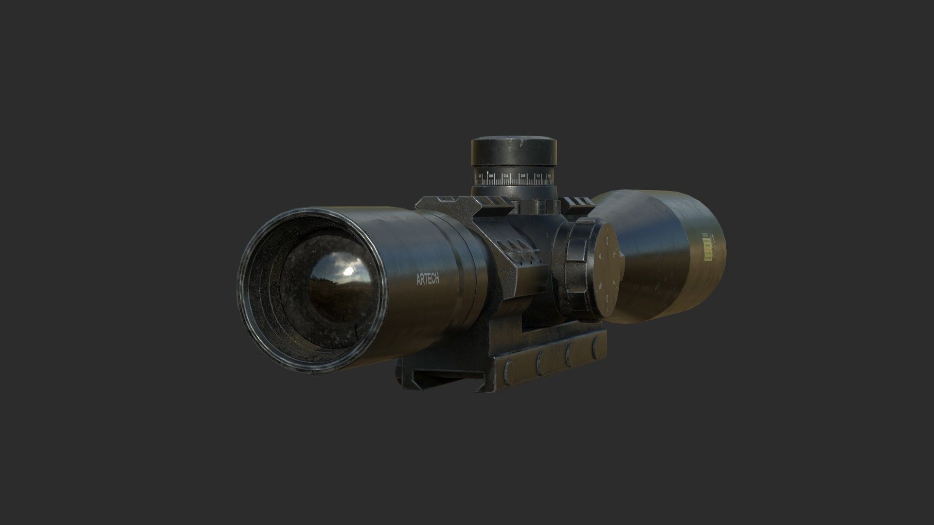 Weapon - Scope - 09 - LongRangeScope Low-poly 3D model_8
