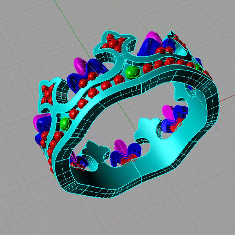 authentic crown ring 3D An078 3D print model_0