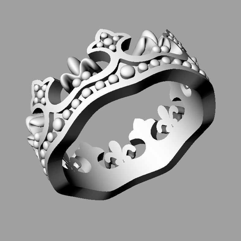 authentic crown ring 3D An078 3D print model_1