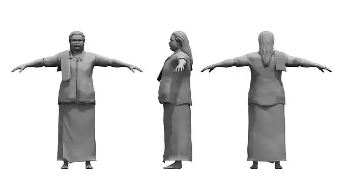 village india old man 3d model final