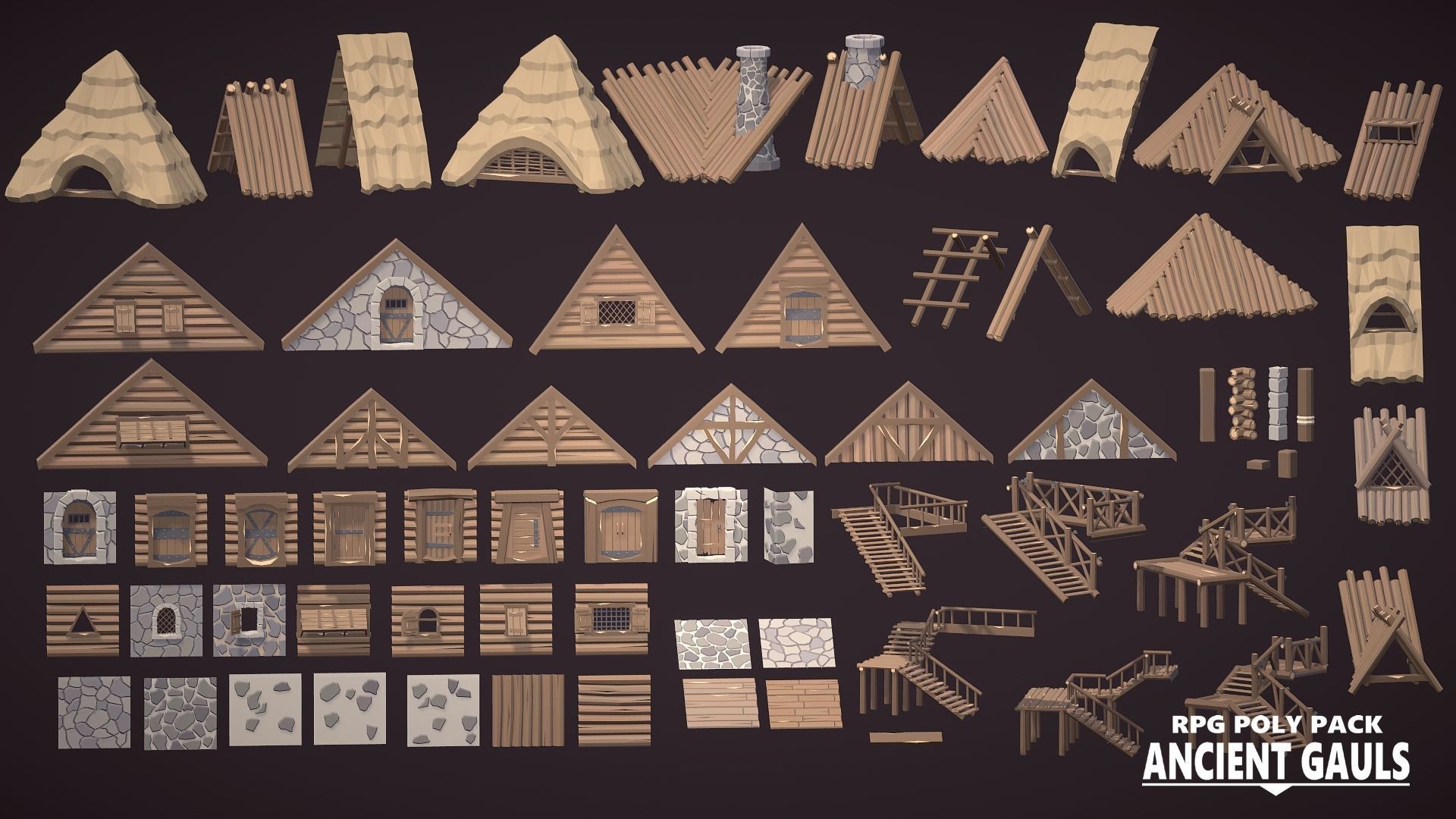 RPG Poly Pack - Ancient Gauls Low-poly 3D model_17