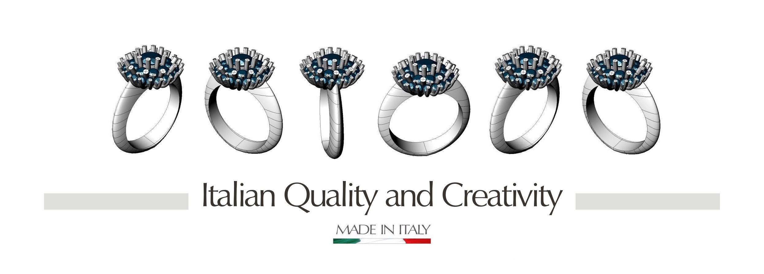 Set Tiffany infinity ring with diamonds an079 3D print model_9