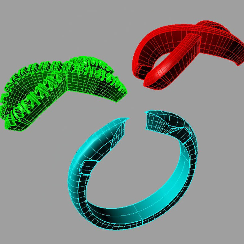 Set Tiffany infinity ring with diamonds an079 3D print model_3