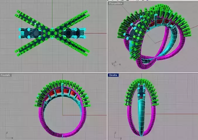 Twist Diamond Engagement Ring Pave setting An080