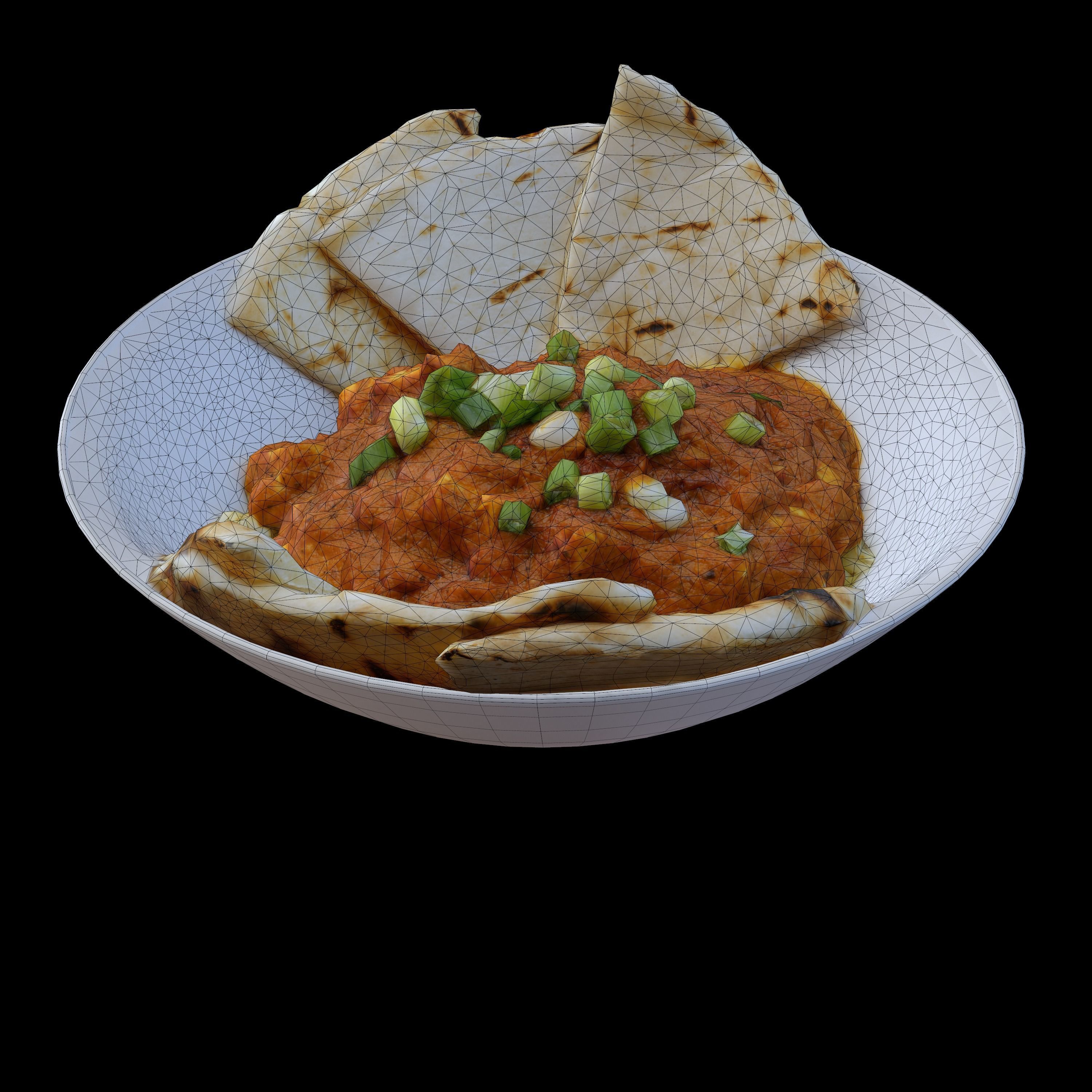 BUTTER CHICKEN RICE BOWL Low-poly 3D model_11