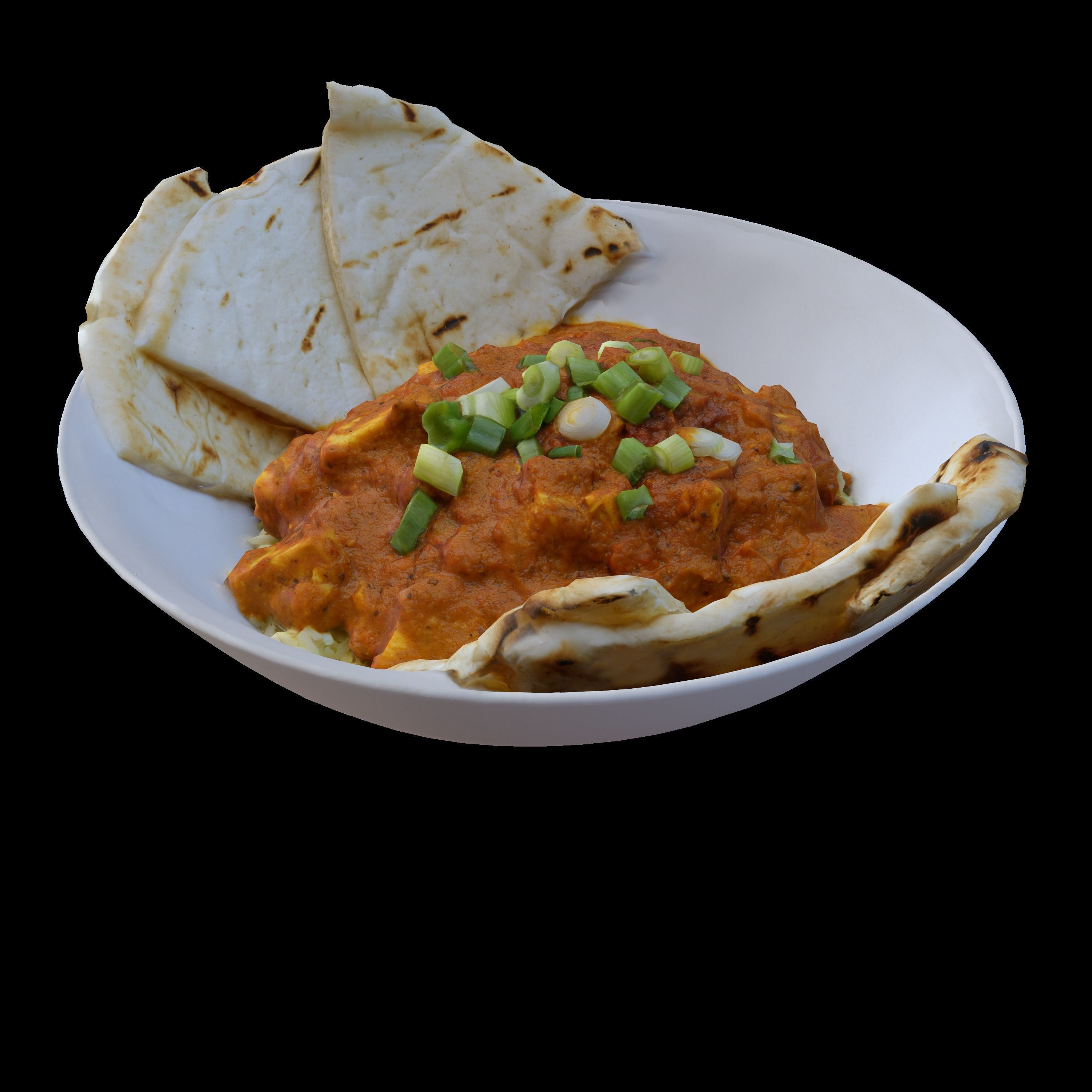 BUTTER CHICKEN RICE BOWL Low-poly 3D model_2