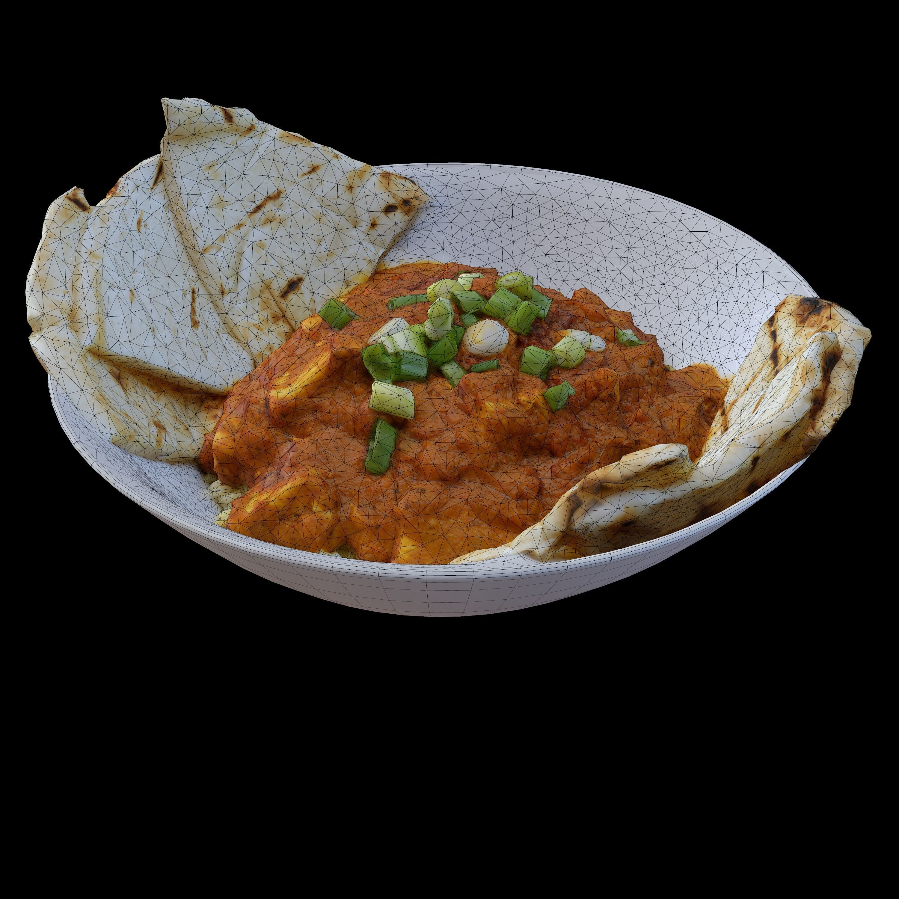 BUTTER CHICKEN RICE BOWL Low-poly 3D model_7