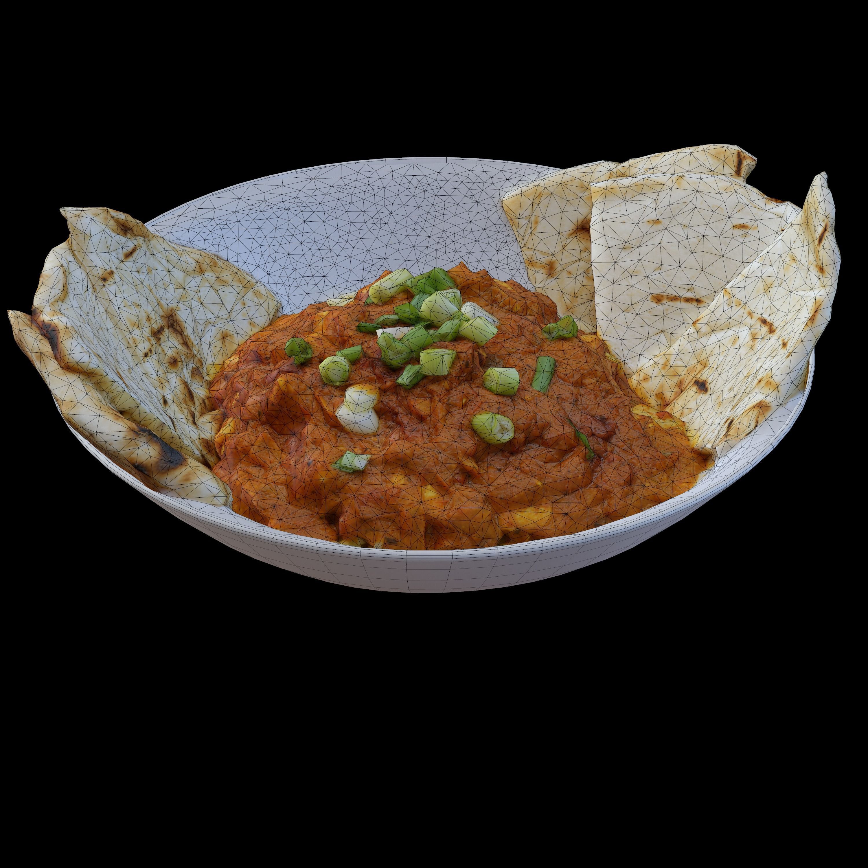 BUTTER CHICKEN RICE BOWL Low-poly 3D model_10