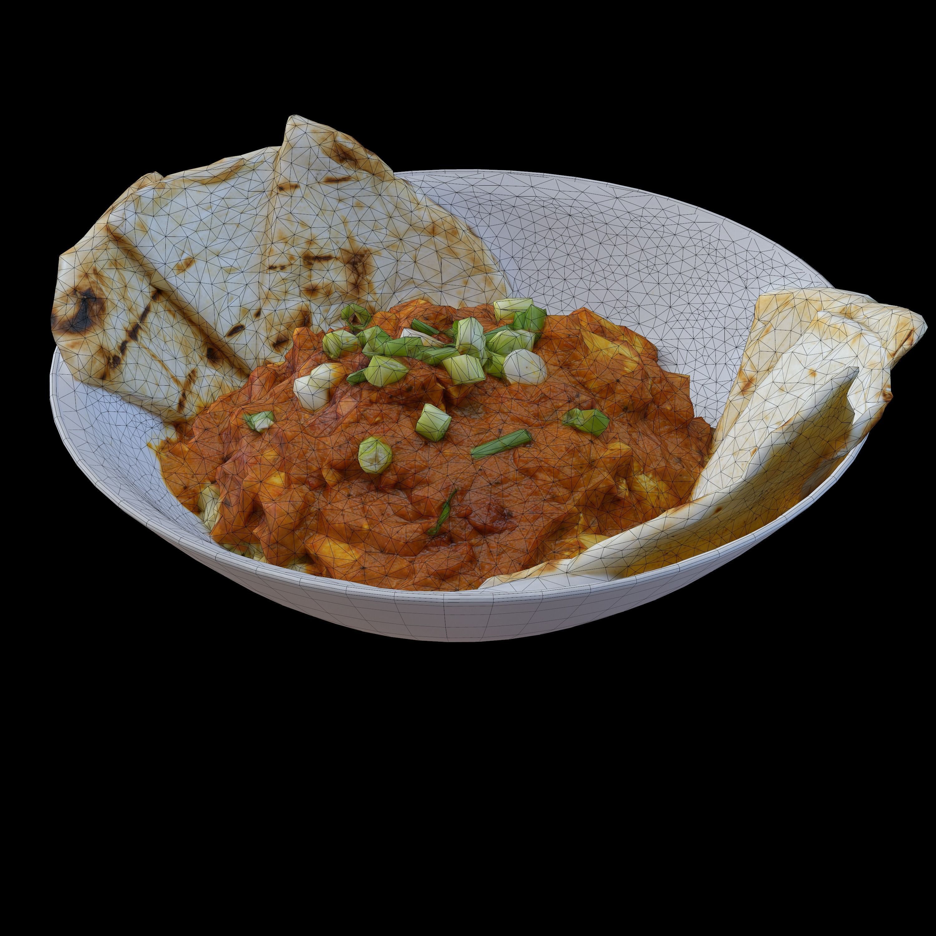 BUTTER CHICKEN RICE BOWL Low-poly 3D model_9