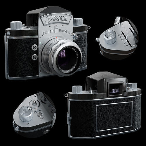 Vintage camera Exa Ihagee Dresden 3D model