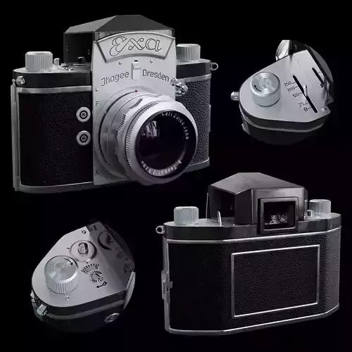 Vintage camera Exa Ihagee Dresden 3D model