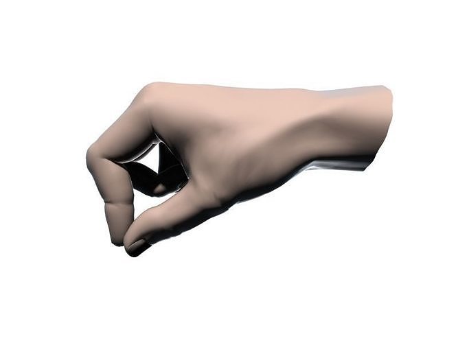 Hand holding something with two fingers 3D model