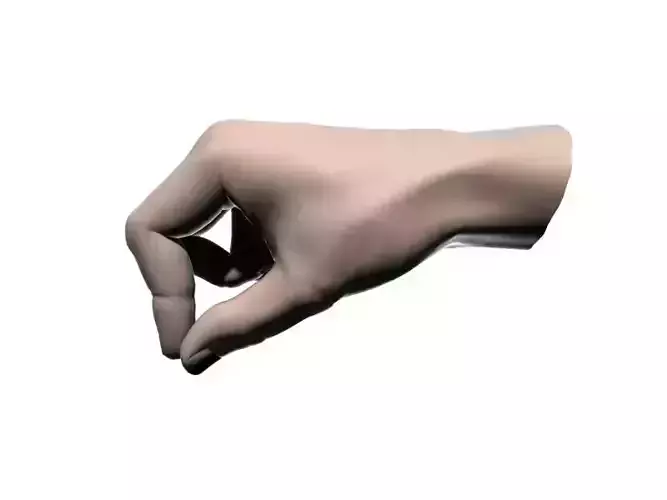 Hand holding something with two fingers