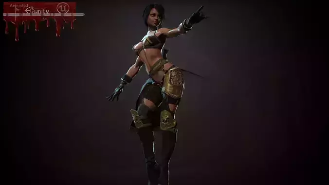 AssassinGirl tomb raider - female character Low-poly 3D model