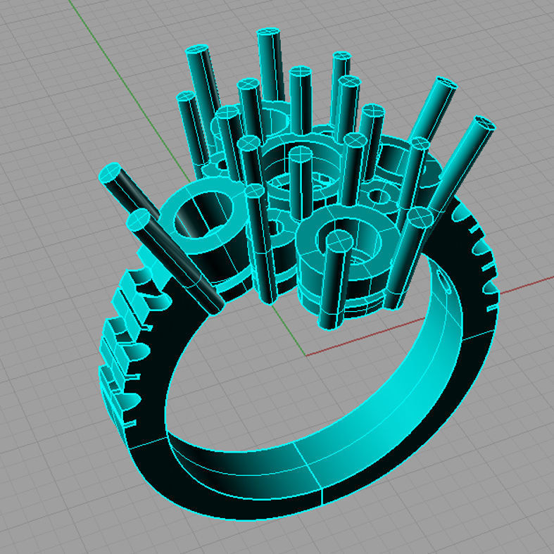 ring woman 3D print model diamonds 3D print model_3