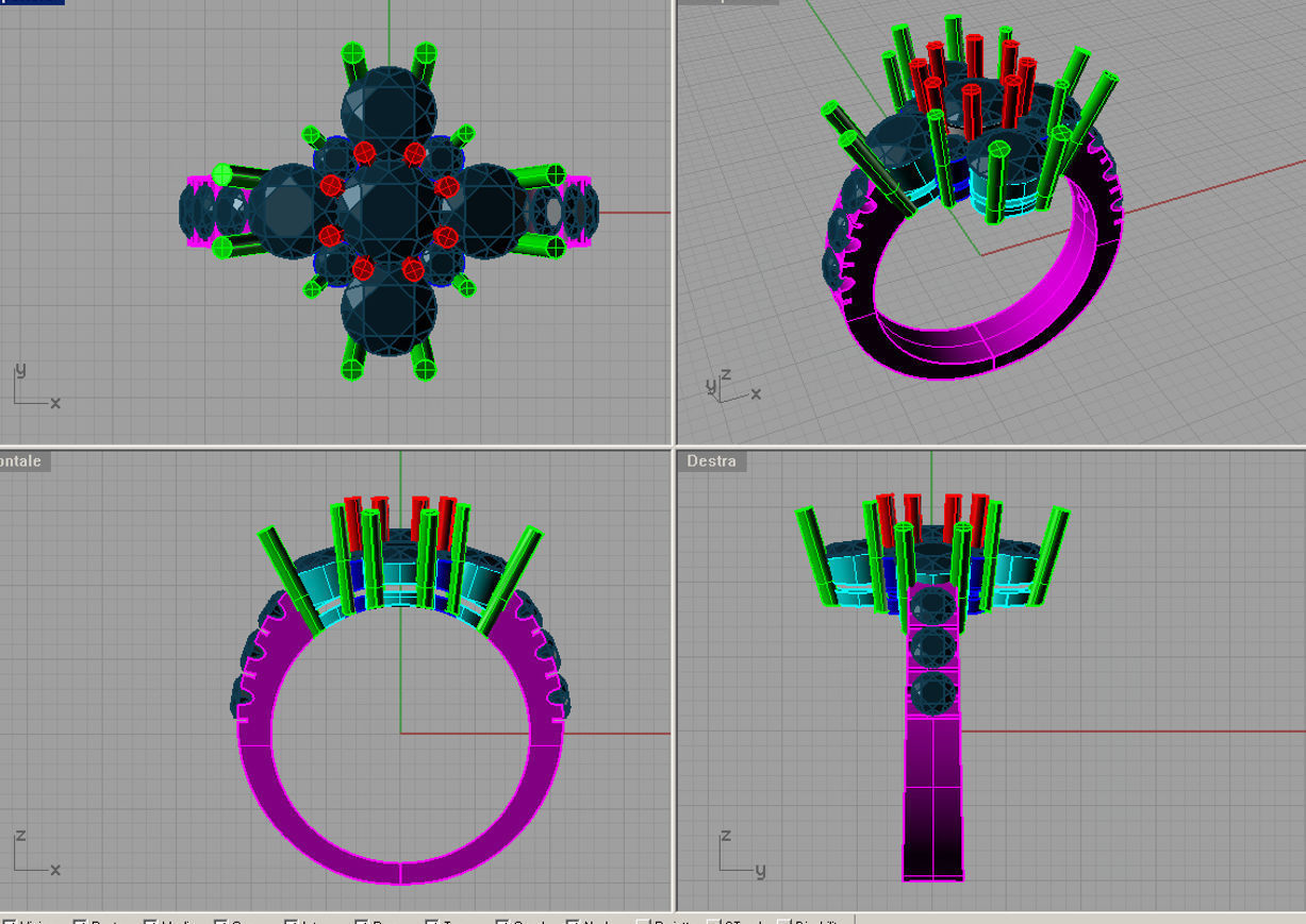 ring woman 3D print model diamonds 3D print model_2