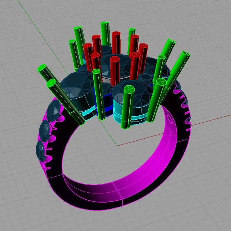 ring woman 3D print model diamonds 3D print model_0