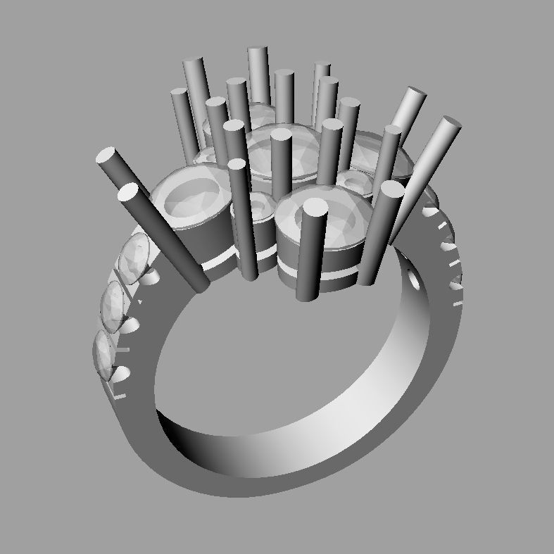 ring woman 3D print model diamonds 3D print model_1