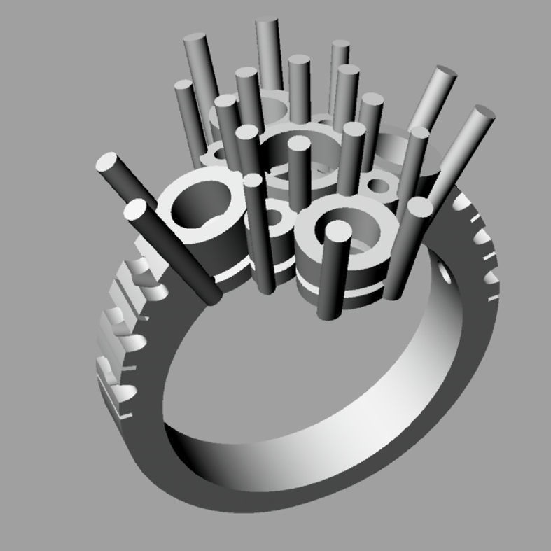 ring woman 3D print model diamonds 3D print model_4