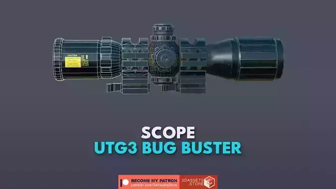 Weapon - Scope - 12 - UTG3BugBuster Low-poly 3D model