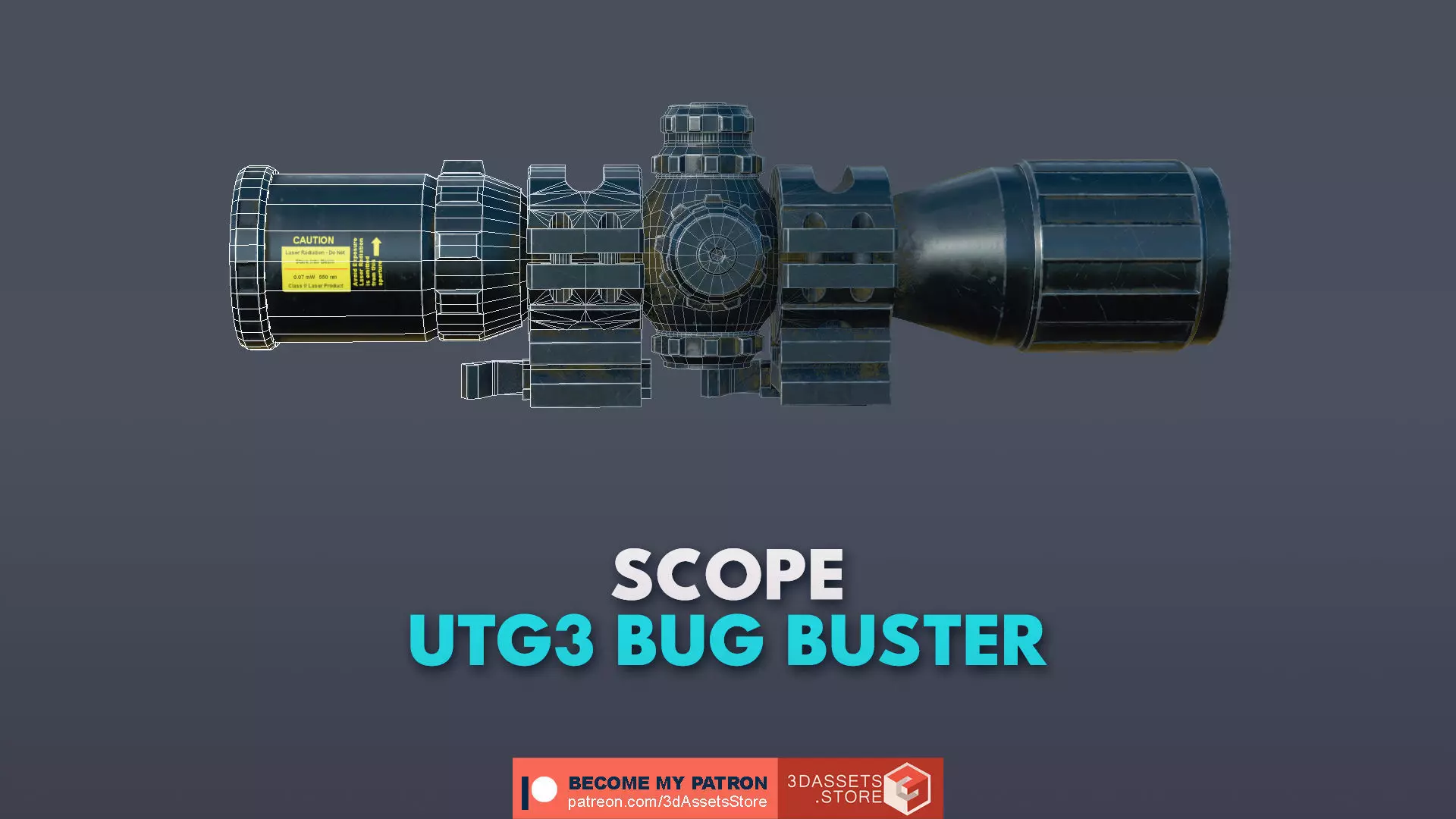 Weapon - Scope - 12 - UTG3BugBuster Low-poly 3D model_0