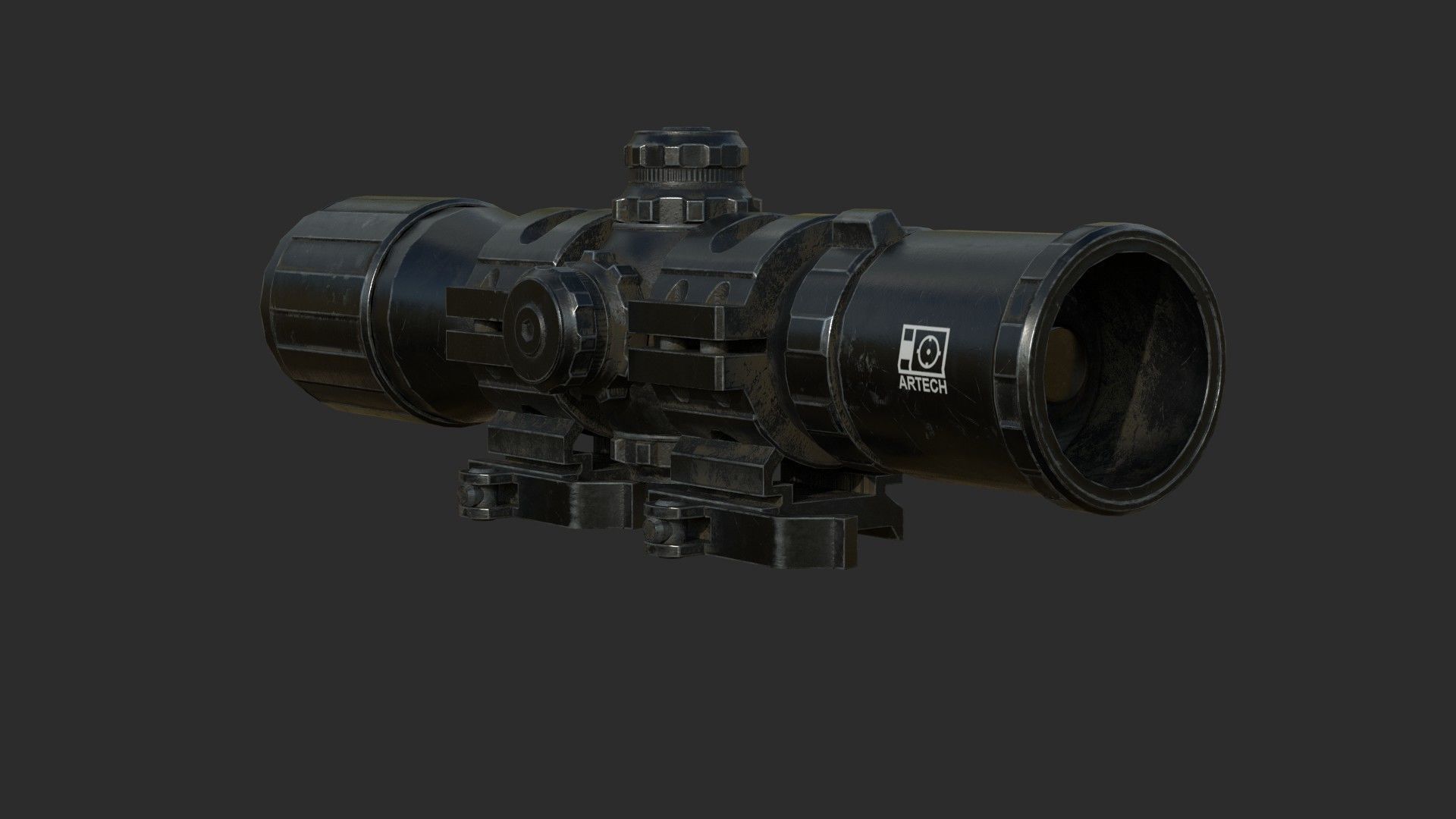 Weapon - Scope - 12 - UTG3BugBuster Low-poly 3D model_7
