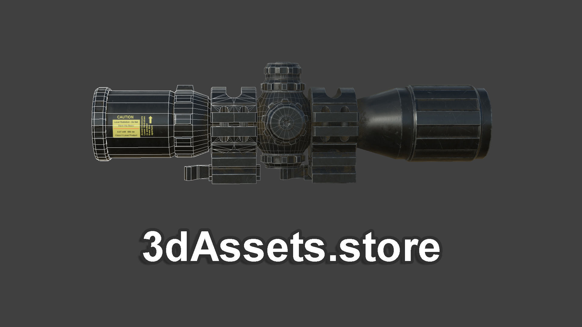 Weapon - Scope - 12 - UTG3BugBuster Low-poly 3D model_1
