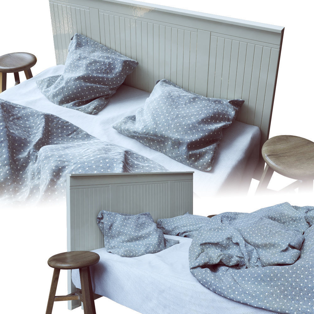 Bed of Scandinavian style 3D model_4