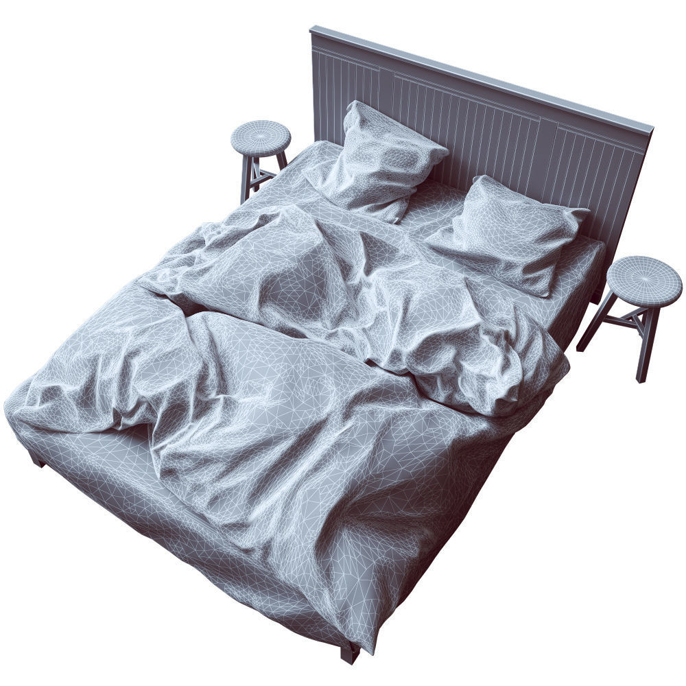 Bed of Scandinavian style 3D model_5