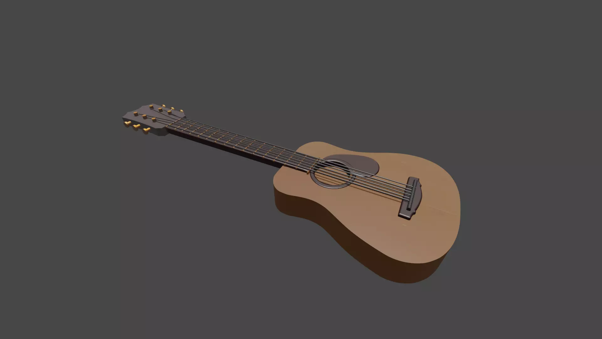 Acoustic guitar Free 3D model_0